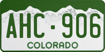 CO license plate AHC906