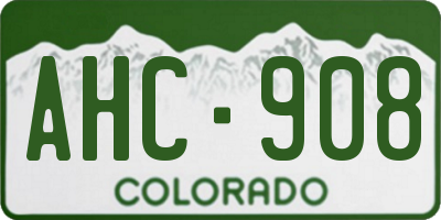 CO license plate AHC908