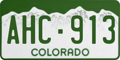 CO license plate AHC913