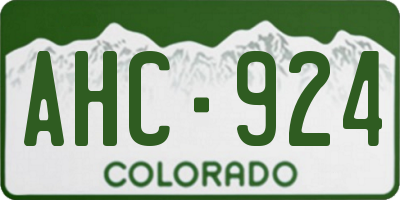 CO license plate AHC924