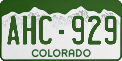 CO license plate AHC929