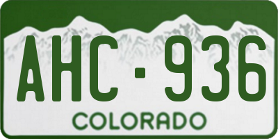 CO license plate AHC936