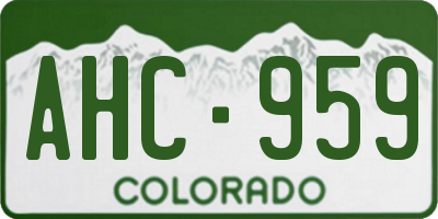 CO license plate AHC959