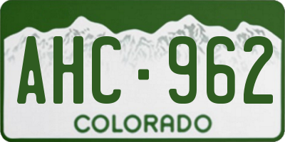 CO license plate AHC962