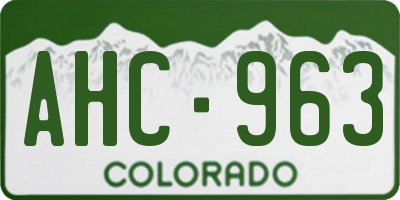 CO license plate AHC963