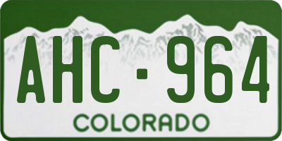 CO license plate AHC964