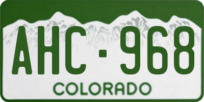 CO license plate AHC968