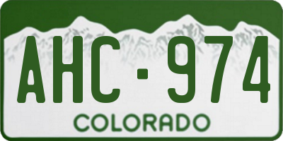 CO license plate AHC974