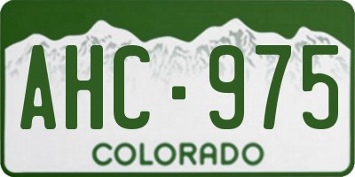 CO license plate AHC975