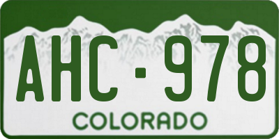 CO license plate AHC978
