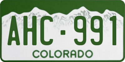 CO license plate AHC991