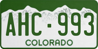 CO license plate AHC993