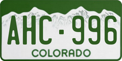 CO license plate AHC996