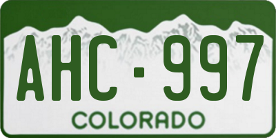 CO license plate AHC997