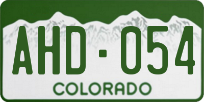 CO license plate AHD054