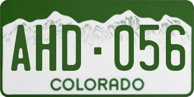 CO license plate AHD056