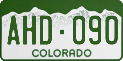 CO license plate AHD090