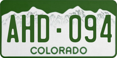 CO license plate AHD094