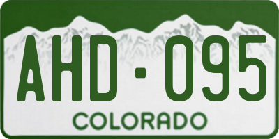 CO license plate AHD095