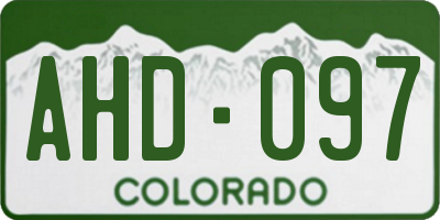 CO license plate AHD097