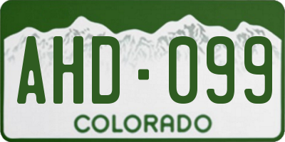 CO license plate AHD099