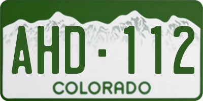 CO license plate AHD112