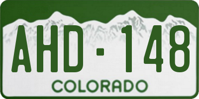 CO license plate AHD148