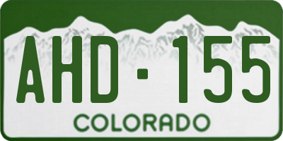 CO license plate AHD155