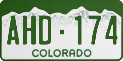CO license plate AHD174
