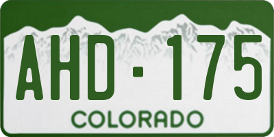 CO license plate AHD175
