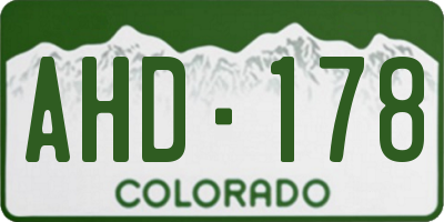 CO license plate AHD178