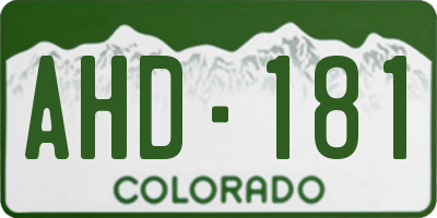 CO license plate AHD181