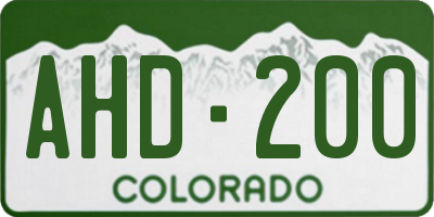 CO license plate AHD200