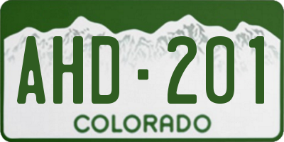 CO license plate AHD201