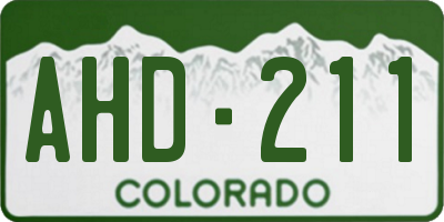 CO license plate AHD211