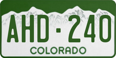 CO license plate AHD240