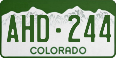 CO license plate AHD244