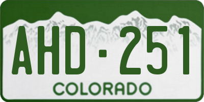 CO license plate AHD251