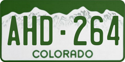 CO license plate AHD264