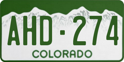 CO license plate AHD274
