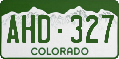 CO license plate AHD327