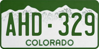 CO license plate AHD329