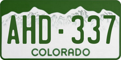 CO license plate AHD337