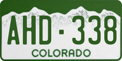 CO license plate AHD338