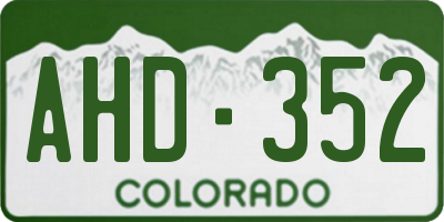 CO license plate AHD352