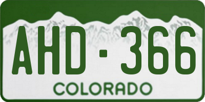 CO license plate AHD366