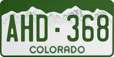 CO license plate AHD368