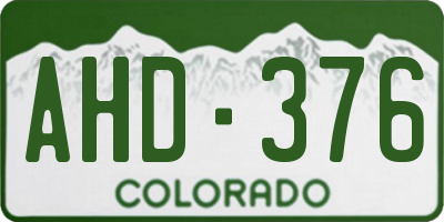 CO license plate AHD376