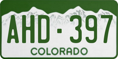 CO license plate AHD397