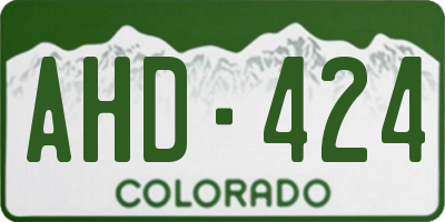 CO license plate AHD424